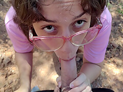 Latina Teen 18+ Gives A Blowjob In The Woods