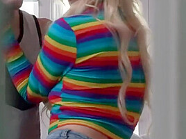 Stepdad caught stepson fucking his small tit teen stepsister